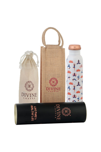 PIE - Yoga with Pose Print Pure Copper Bottle