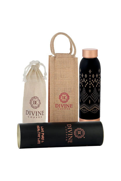 Oreo - Circle & Line Print Pure Copper Bottle