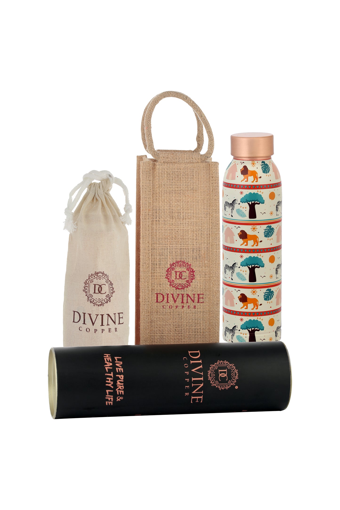 Oreo - African Print Pure Copper Bottle