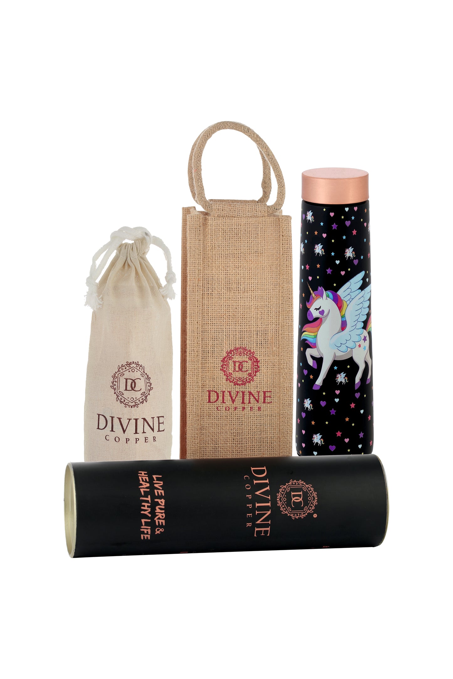 Eclair - Unicorn Print Pure Copper Bottle