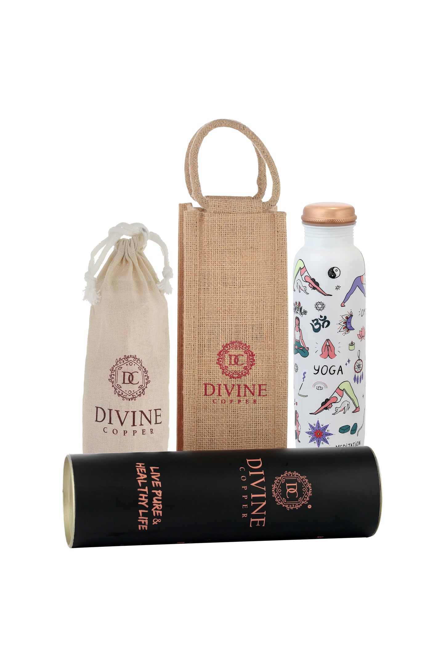 PIE - Yoga Print Pure Copper Bottle