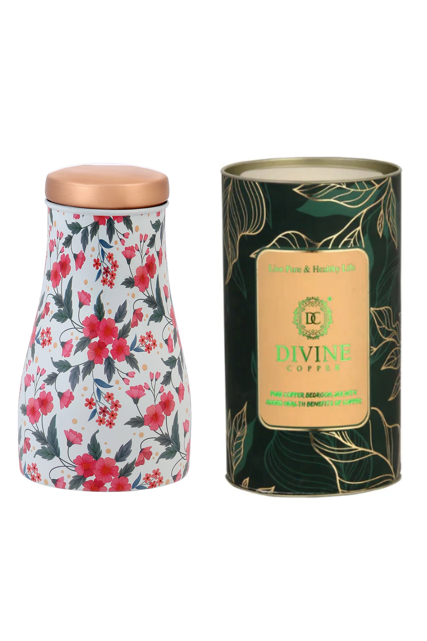 Jar - Flower Print Pure Copper Jar