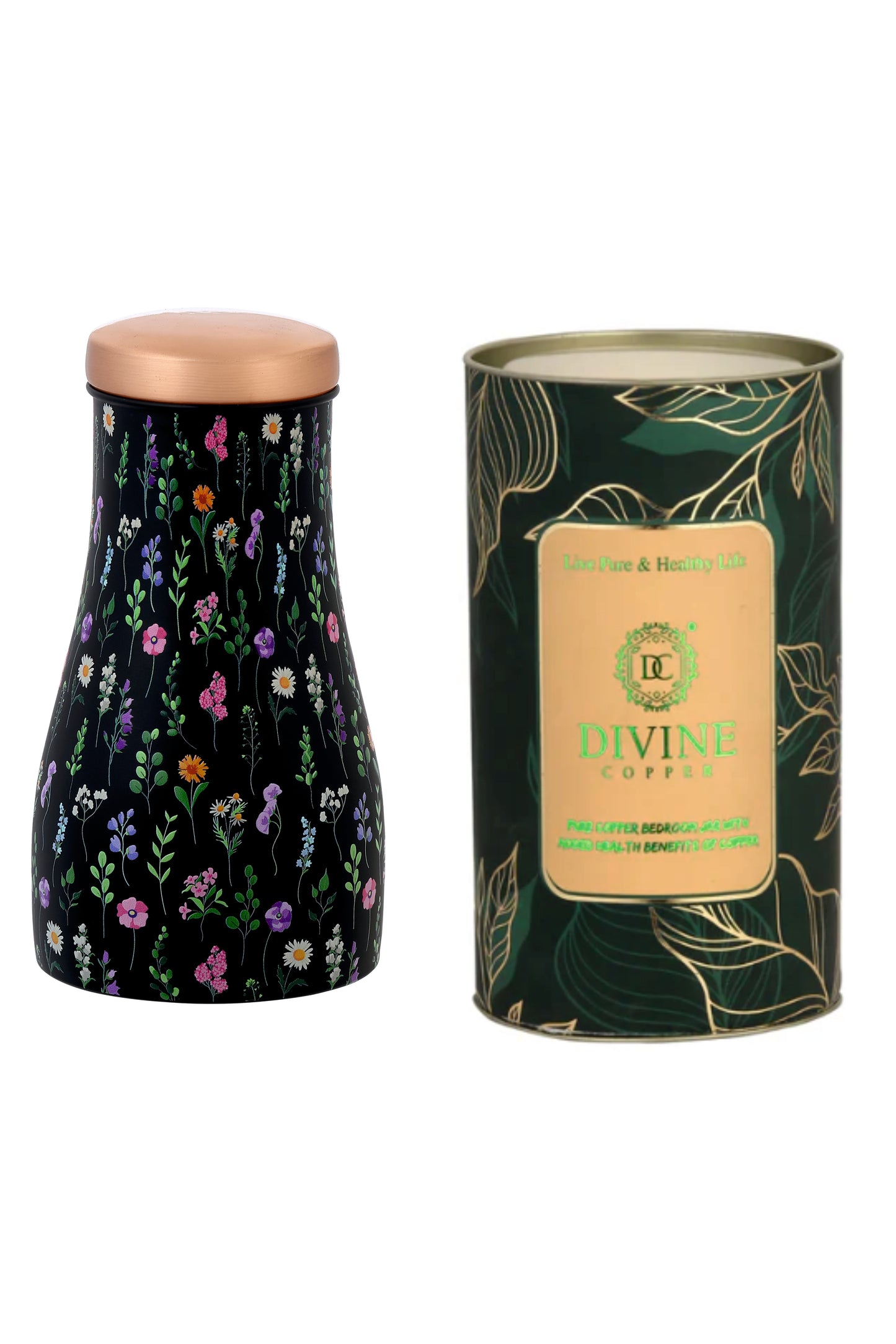 JAR - Daisy Flower Print Pure Copper Jar