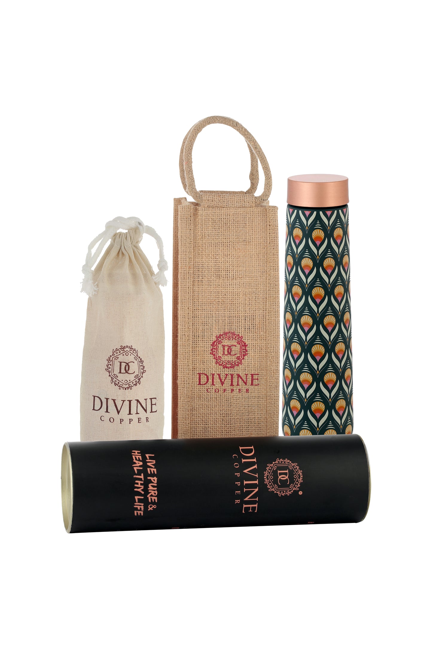 Eclair - Retro Pattern Pure Copper Bottle