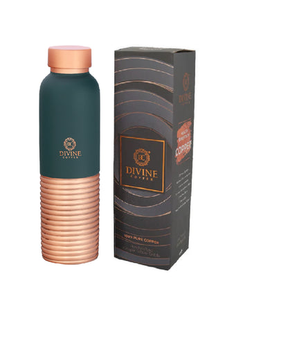 OREO-MULTIRING Green Pure Copper Water Bottle