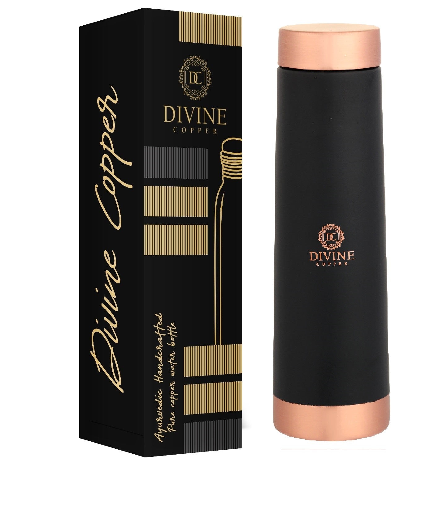 Pure Copper Bottle - Eclair Black 900ml