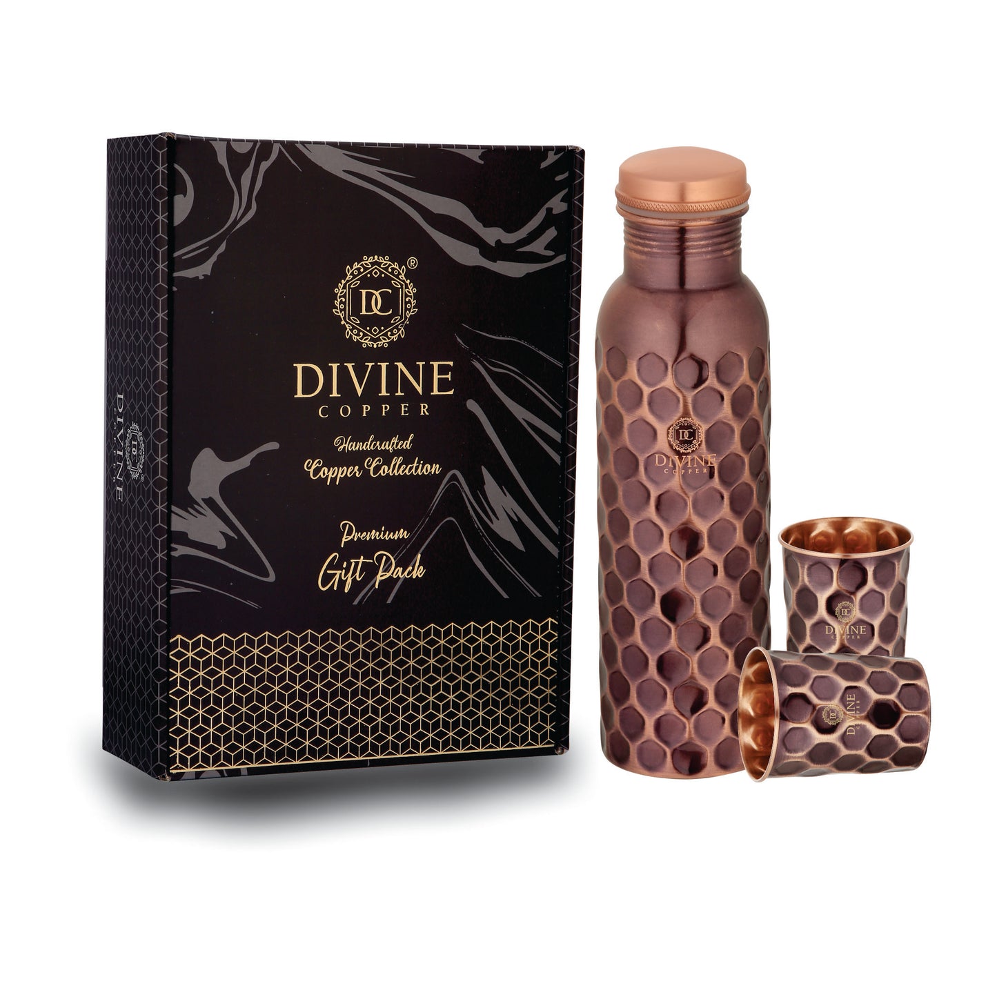 Pie 950ml antique diamond bottle with 2 glass Gift set