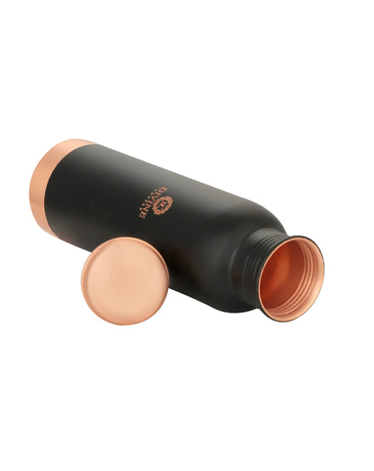 PIE 950ml Pure copper Black color bottle with free Jute carry bag