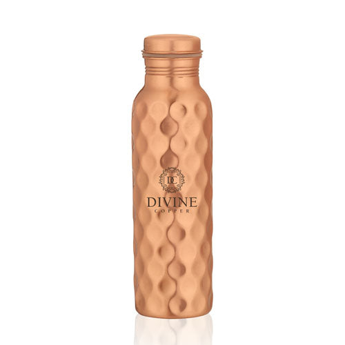 PIE 950ml diamond Pure copper bottle with free Jute carry bag