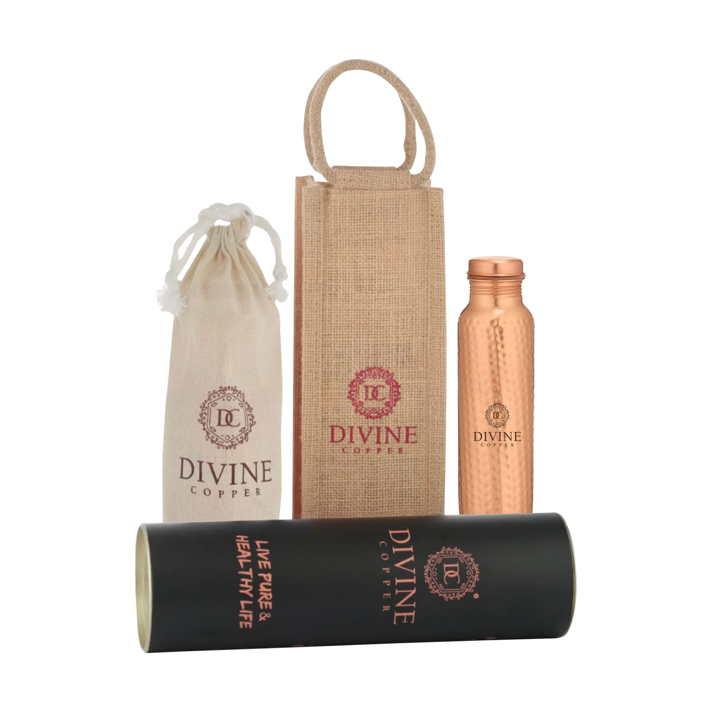 PIE 950ml hmd Pure copper bottle with free Jute bag