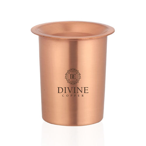 PURE COPPER PLAIN GLASS WITH LID