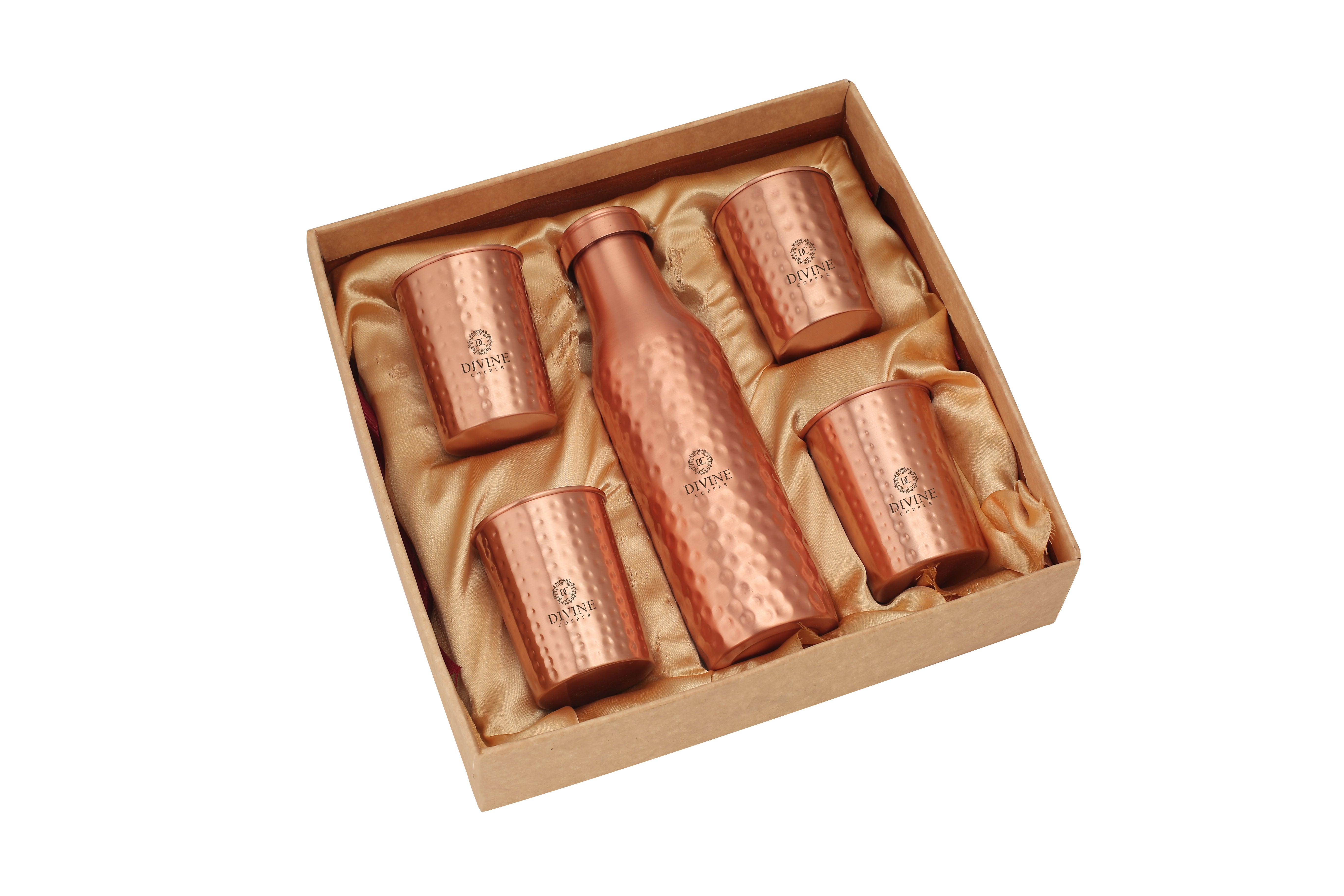 BMC HMD COPPER BOTTLE  WITH 4 GLASS GIFT PACK