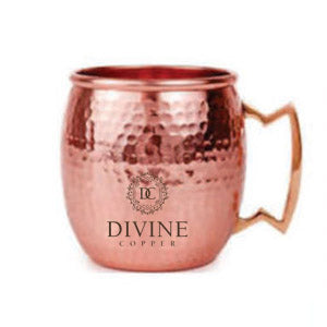 pure copper Moscow mule mug with brass handle 16oz