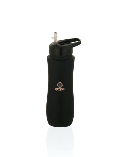 Sipper black  700ml Pure copper bottle