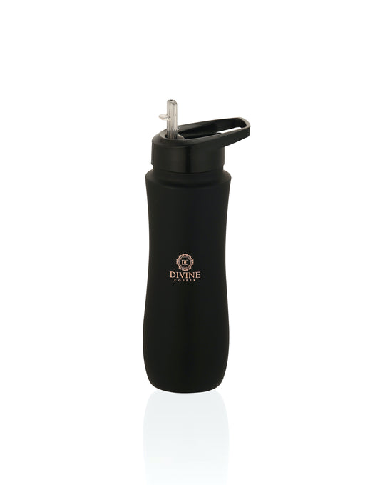 Sipper black  700ml Pure copper bottle